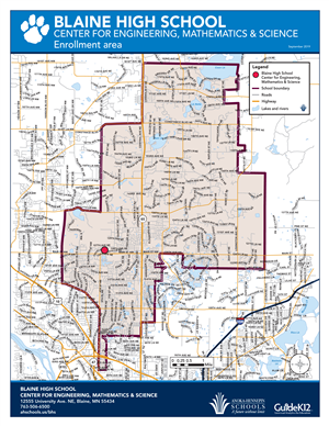 Blaine HS enrollment area map 